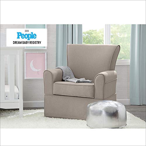 Plush Upholstered Glider Swivel Rocker Chair With Gentle Glide Motion For Baby Relaxation