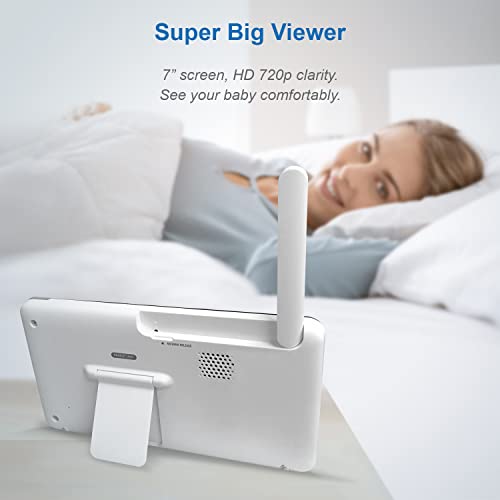 1080p HD Smart WiFi Baby Monitor With 2 Cameras, 360 Degree Pan And Tilt, 10X Zoom, Night Vision, Two Way Talk And Motion Detection