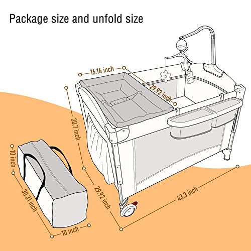 Multifunctional Baby Crib With Mattress And Bedside Sleeper Portable Foldable Bassinet For Newborns