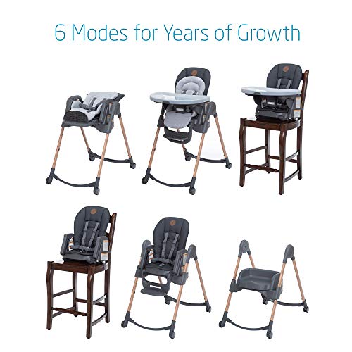 Six In One High Chair With Nine Height Positions And Five Recline Positions For Growth