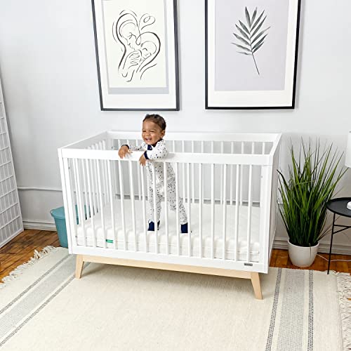 Safe Breathable Dual Layer Crib Mattress With Removable Washable Cover For Baby And Toddler Sleep