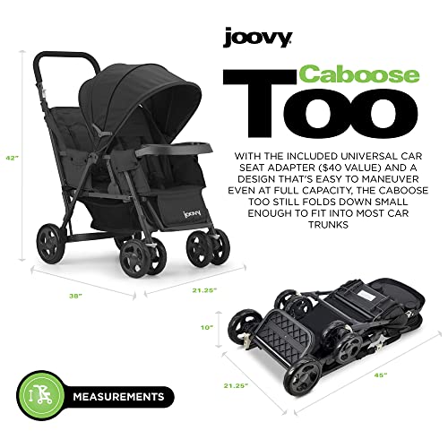 Versatile Sit And Stand Double Stroller With Universal Car Seat Adapter And 3 Way Reclining Seats