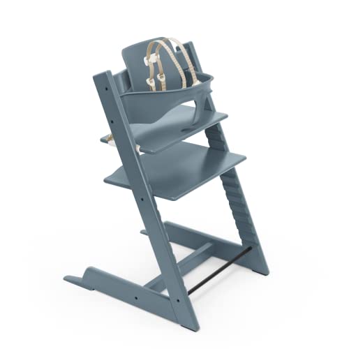 Stokke Tripp Trapp High Chair Adjustable Convertible For Life With Baby Set And Removable Harness