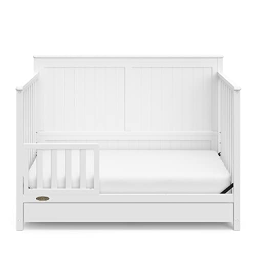 Greenguard Gold Certified Convertible Crib With Drawer And Five In One Functionality White