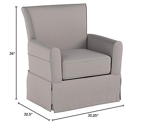 Plush Upholstered Glider Swivel Rocker Chair With Gentle Glide Motion For Baby Relaxation