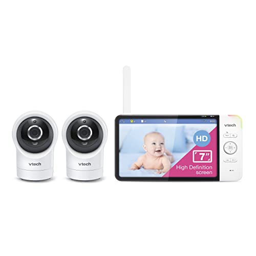 1080p HD Smart WiFi Baby Monitor With 2 Cameras, 360 Degree Pan And Tilt, 10X Zoom, Night Vision, Two Way Talk And Motion Detection