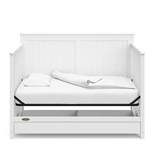 Greenguard Gold Certified Convertible Crib With Drawer And Five In One Functionality White