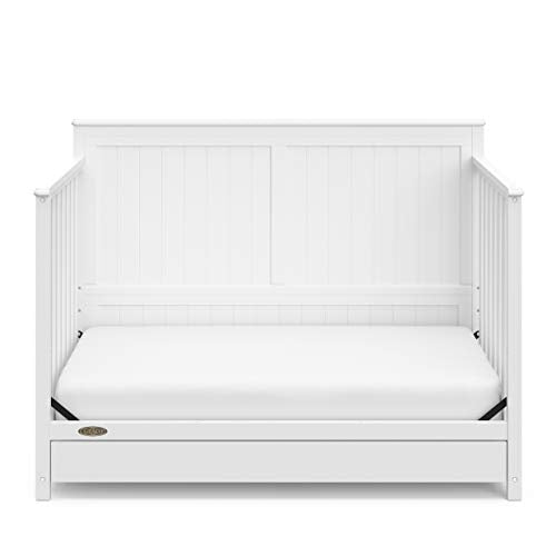 Greenguard Gold Certified Convertible Crib With Drawer And Five In One Functionality White