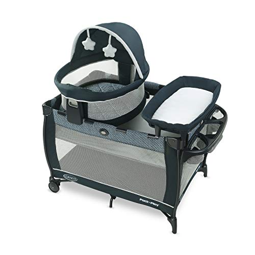 Graco Pack N Play Travel Dome LX Playard With Portable Bassinet Full Size Infant Bassinet And Diaper Changer