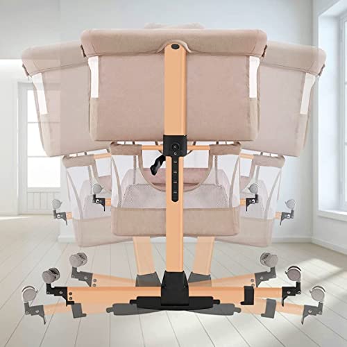 Nordmiex Baby Bedside Crib With Breathable Mesh Adjustable Height Portable Bassinet For Infant