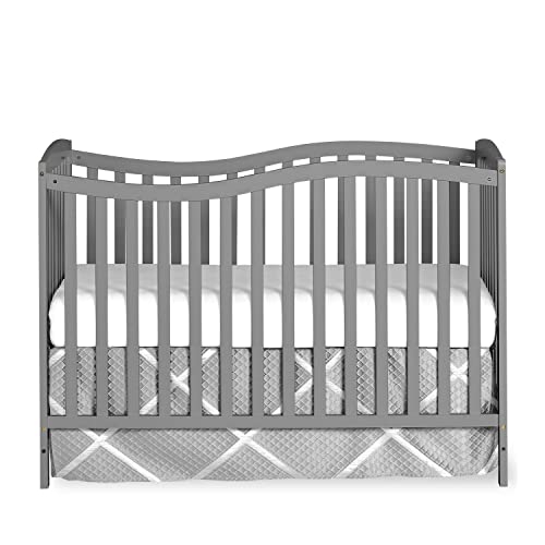 5-In-1 Convertible Crib In Steel Grey Finish Grows With Baby Converts To Toddler Bed Daybed And Full-Size Bed
