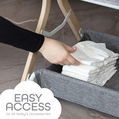 Portable Baby Bassinet Bedside Sleeper With Easy Fold Storage Basket Comfy Mattress And Travel Bag For Newborn