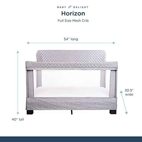 Full Size Portable Baby Crib With Breathable Mesh Walls And Luxe Quilted Fabric For Easy Travel