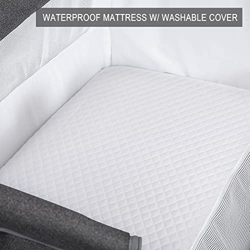 Bedside Bassinet With Wheels And Music Box Height Adjustable To Fit Your Bed For Safe Nighttime Care