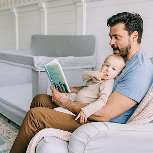 Full Size Portable Baby Crib With Breathable Mesh Walls And Luxe Quilted Fabric For Easy Travel