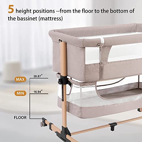 3 In 1 Baby Bassinet Bedside Crib Adjustable Portable Co Sleeper For Newborns Safe Comfortable