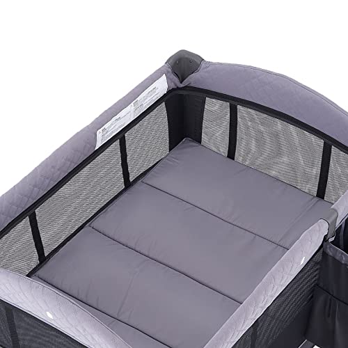 Pamo Babe Portable Baby Nursery Center Playard Foldable Crib With Changing Table And Wheels