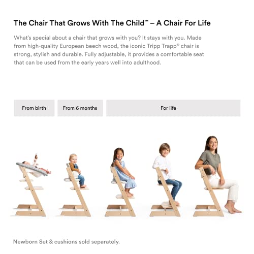 Stokke Tripp Trapp High Chair Adjustable Convertible For Life With Baby Set And Removable Harness