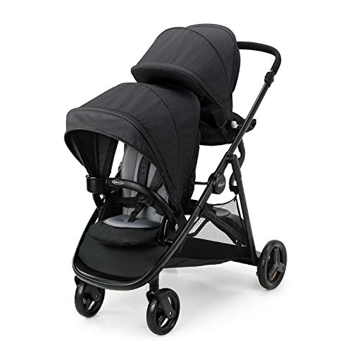 Graco Ready2Grow LX 2.0 Double Stroller With Bench Seat And Standing Platform For Easy Fold