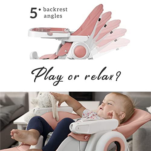 Sweety Fox Adjustable Baby High Chair With Seven Height Settings And Foldable Design For Easy Feeding