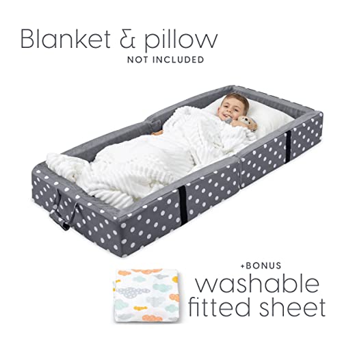 Portable Folding Floor Sleeper Cot With Washable Fitted Sheet For Toddler Travel And Home Use