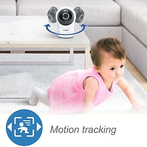 1080p HD Smart WiFi Baby Monitor With 2 Cameras, 360 Degree Pan And Tilt, 10X Zoom, Night Vision, Two Way Talk And Motion Detection