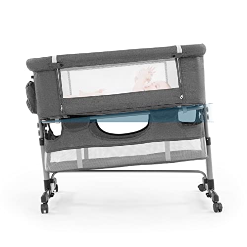 3 In 1 Bedside Baby Crib With Adjustable Height Portable Bassinet For Infants And Newborns Safe Sleep
