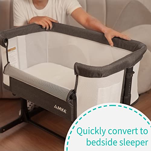 Bedside Bassinet With Breathable Mesh For Safe Co Sleeping