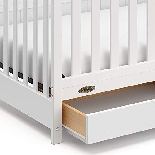 Greenguard Gold Certified Convertible Crib With Drawer And Five In One Functionality White