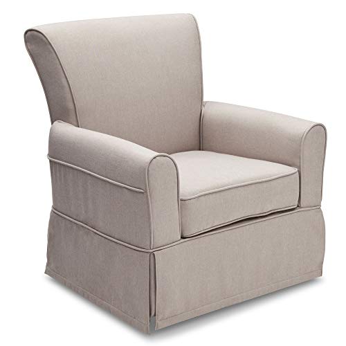 Plush Upholstered Glider Swivel Rocker Chair With Gentle Glide Motion For Baby Relaxation