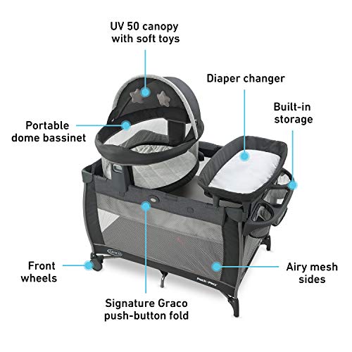Graco Portable Travel Playard With Compact Fold And Carry Bag For On The Go Baby Sleep