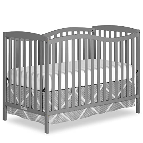 5-In-1 Convertible Crib In Steel Grey Finish Grows With Baby Converts To Toddler Bed Daybed And Full-Size Bed