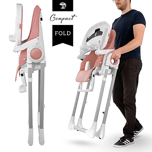 Sweety Fox Adjustable Baby High Chair With Seven Height Settings And Foldable Design For Easy Feeding