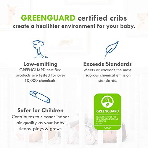 White 4in1 Convertible Crib With Greenguard Gold Certification For Safe Sleep And Growth