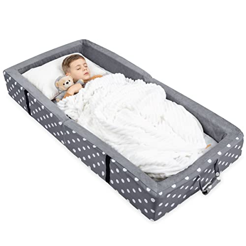 Portable Folding Floor Sleeper Cot With Washable Fitted Sheet For Toddler Travel And Home Use