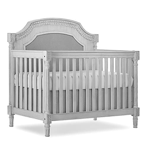 Evolur Julienne 5 in 1 Convertible Crib With Kiln Dried Hardwood Frame And Timeless French Country Craftsmanship