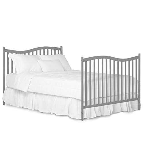 5-In-1 Convertible Crib In Steel Grey Finish Grows With Baby Converts To Toddler Bed Daybed And Full-Size Bed