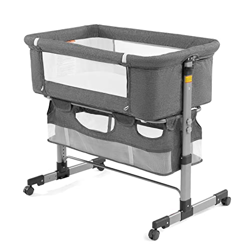 3 In 1 Bedside Baby Crib With Adjustable Height Portable Bassinet For Infants And Newborns Safe Sleep