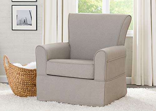 Plush Upholstered Glider Swivel Rocker Chair With Gentle Glide Motion For Baby Relaxation