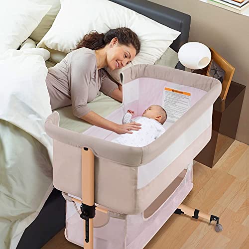 3 In 1 Baby Bassinet Bedside Crib Adjustable Portable Co Sleeper For Newborns Safe Comfortable