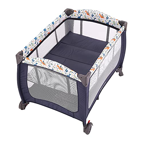 Portable Baby Nursery Center Play Yard With Wheels Multi Purpose Crib Changing Table Bassinet And Storage Organizer