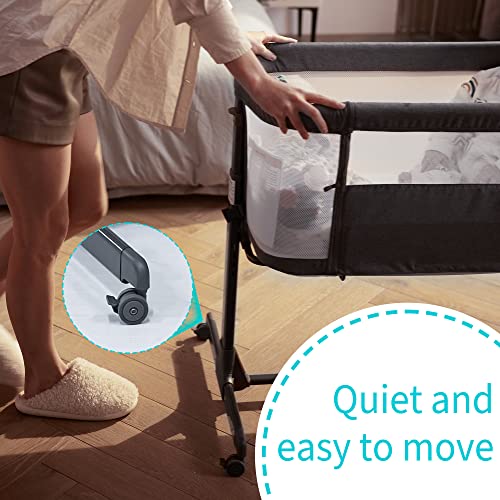 Bedside Bassinet With Breathable Mesh For Safe Co Sleeping