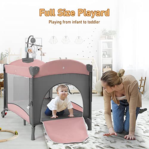 Five In One Baby Bassinet Bedside Sleeper Pack And Play With Changing Table And Portable Travel Bassinet