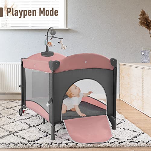 Multifunctional Baby Crib With Mattress And Bedside Sleeper Portable Foldable Bassinet For Newborns