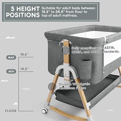 Baby Bassinet Bedside Sleeper With Mosquito Net And Rocking