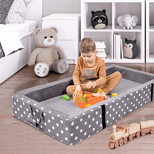 Portable Folding Floor Sleeper Cot With Washable Fitted Sheet For Toddler Travel And Home Use