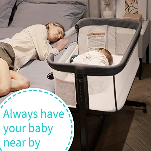 Bedside Bassinet With Breathable Mesh For Safe Co Sleeping
