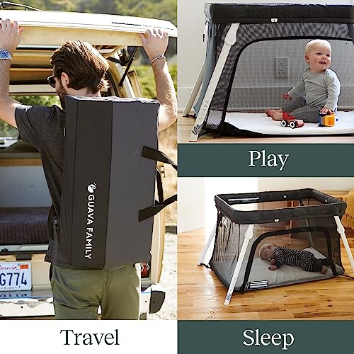 Portable Travel Crib With Lightweight Backpack Design And Certified Safe Foldable Play Yard Mattress