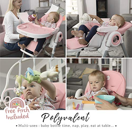 Sweety Fox Adjustable Baby High Chair With Seven Height Settings And Foldable Design For Easy Feeding