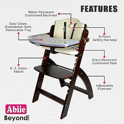 3 In 1 Adjustable Wooden High Chair With Removable Tray For Babies And Toddlers Everyday Use